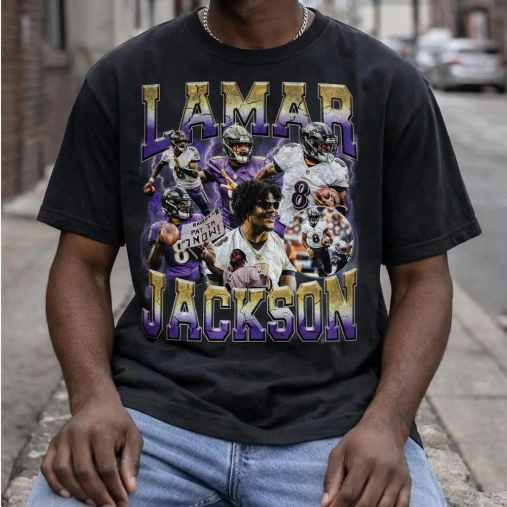 Lamar Jackson Bootleg T Shirt Retro 90S Football Graphic Tee